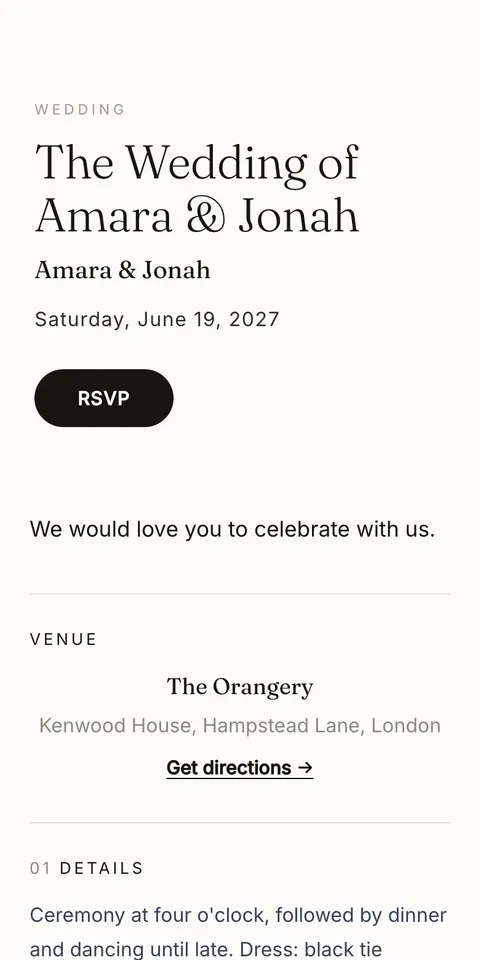 Atelier wedding invitation template