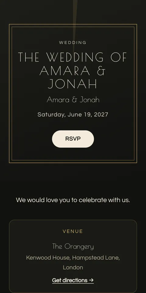 Gilded wedding invitation template