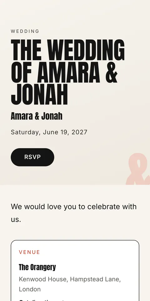 Statement wedding invitation template