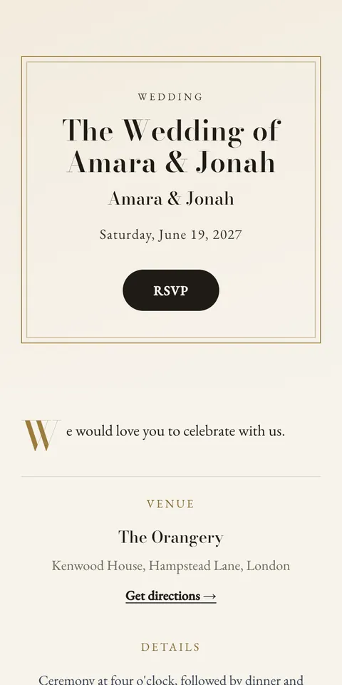 Engraved wedding invitation template